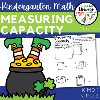 Preview of Measuring Capacity | Comparing Capacity | Kindergarten Math Centers & Worksheets