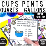 Measuring Capacity Task Cards Cups Pints Quarts Gallons | 
