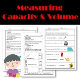 Measuring Capacity Volume Liquids Standard Units Worksheets