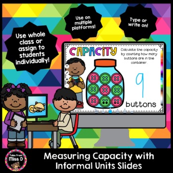 Preview of Measuring Capacity With Informal/Nonstandard Units - Distance Learning