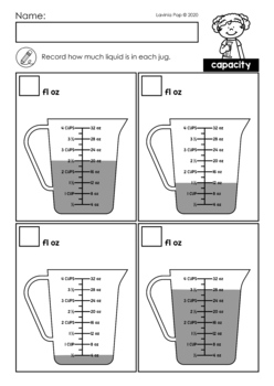 Measuring Capacity Worksheets: Non-Standard | Customary | Metric by ...