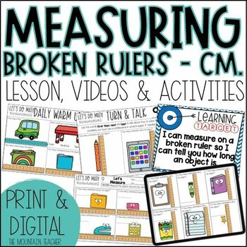Preview of Measuring Centimeters with a Broken Ruler | Lesson Plans, Worksheet & More