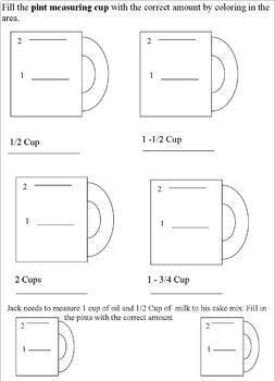 Kitchen Measuring Chart Worksheets - Cooking Measurements Worksheets-D –  Kids Cooking Activities