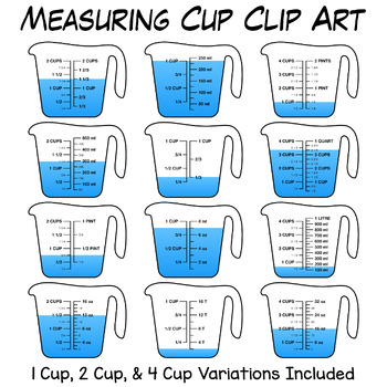 Math Clip Art--Measurement--Measuring Cups, Image 13
