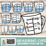 Measuring Cups Clip Art: 1/3 and 1/4 Increments (Combo) • 