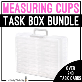 Fraction Measuring Cups Task Cards & Flashcard Work Task Box Activity