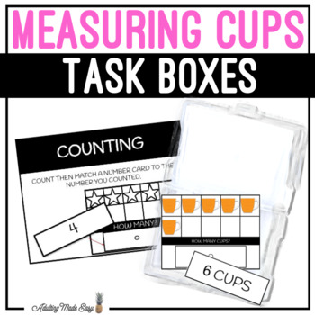 Preview of Measuring Cups Task Boxes - Counting Cups