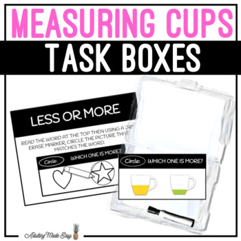 Preview of Measuring Cups Task Boxes - Less or More