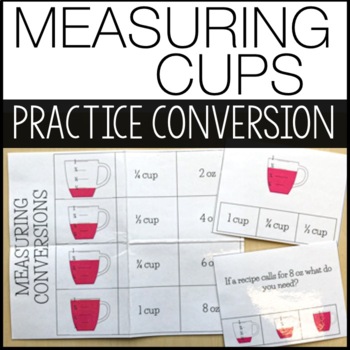 Preview of Measuring (Cups to Oz) Task Cards