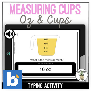 Preview of Measuring Cups Typing Boom Cards