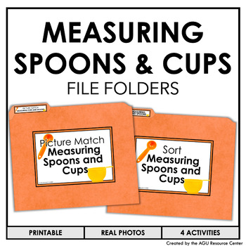 Preview of Measuring Cups and Spoons File Folders | Life Skills + Special Education