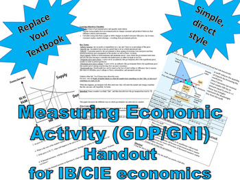 Preview of Measuring Economic Activity (GDP/GNI) - IB/CIE economics handout