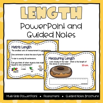 Preview of Measuring & Estimating Length Powerpoint & Guided Notes - Third Grade