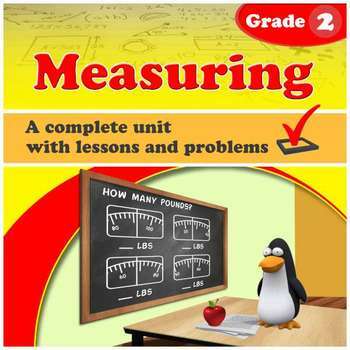 Preview of Measuring, Grade 2 - complete unit with lessons & exercises (Distance Learning)