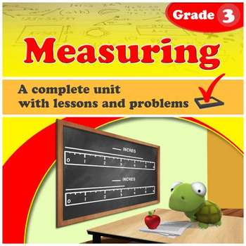 Preview of Measuring - Grade 3 - complete unit with lessons & exercises (Distance Learning)