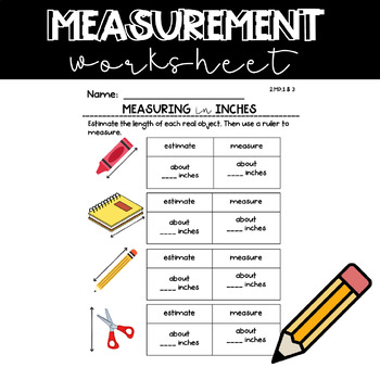 Preview of Measuring In Inches Worksheet