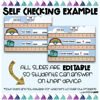 Measuring Inches Digital Distance Learning by Kinder Lake | TpT