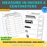 Measuring Inches and Centimeters Worksheets | Ruler Math Practice 2nd Grade