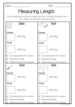 measuring length assessment informal units by mrs