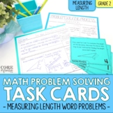 2nd Grade Measuring Length Math Word Problem Task Cards | 