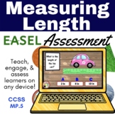 Measuring Length Easel Assessment - Digital Measurement Activity 