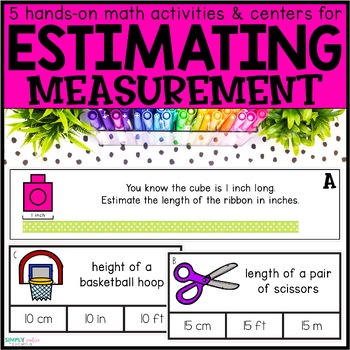 Preview of Measuring Length & Estimating Length | Math Centers | 2.MD.3