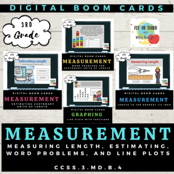Measuring Length, Estimating, Word Problems, and Line Plots- Boom Card ...