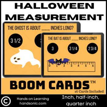 Preview of Measuring Length Halloween Boom Cards