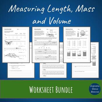 Preview of Measuring Length, Mass and Volume Worksheet Bundle