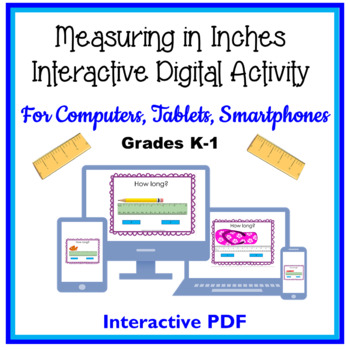 Preview of Measuring Length Measurement Digital Interactive Activity Grades K-1