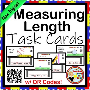 Preview of Measuring Length Task Cards NOW Digital!