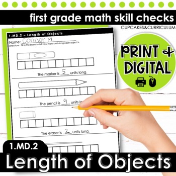 Preview of Non Standard Measurement Activities and First Grade Measurement Worksheets 1MD2