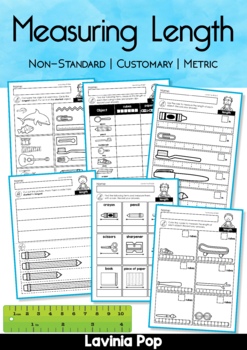 Preview of Measuring Length Worksheets: Non-Standard | Customary | Metric