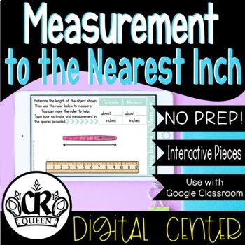 Preview of Measuring Length in Inches Activity for Distance Learning and Google Classroom