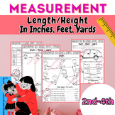 Measuring Length in Inches, Feet, and Yards Worksheets | M