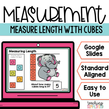 Preview of Measuring Length with Cube Digital Resource for Google Slides