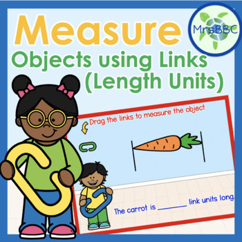 Preview of Measuring Length with Length Units (Chain Links) Digital Boom Cards™