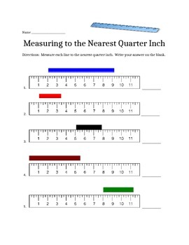 Preview of Measuring Lines that Don't start at Zero (Quarter Inch)