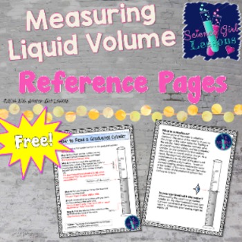 Preview of Reading Graduated Cylinders -  Student Reference Pages {FREEBIE}