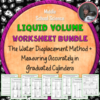 Preview of Measuring Liquid Volume in Graduated Cylinders Worksheet Bundle