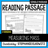 Measuring Mass Reading Passage | Printable & Digital