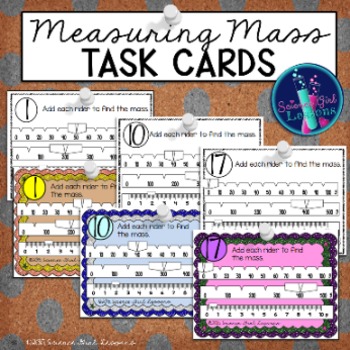 Preview of Measuring Mass TASK CARDS {Reading a Triple Beam Balance}