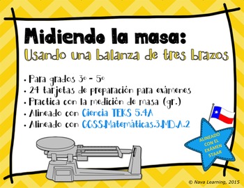 Preview of Measuring Mass Using a Triple-Beam Balance - Spanish Task Cards