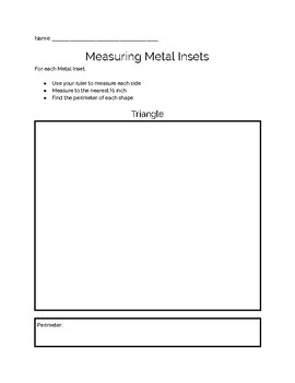 Preview of Measuring Metal Insets - Montessori Hands On Math