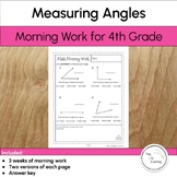 Measuring Angles Morning Work for 4th Grade
