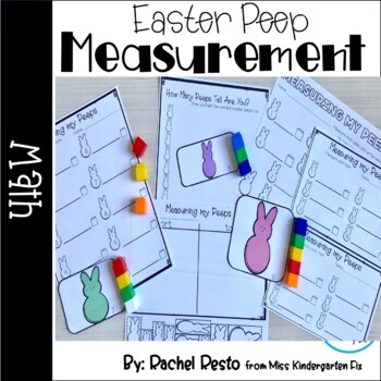 Preview of Easter Peep Measurement Math Center | Pre-k and Kindergarten