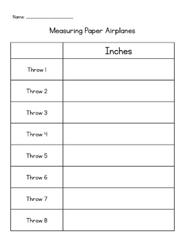 Preview of Measuring Paper Airplanes - Measurement Activity