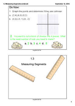 Preview of Measuring Segments, Midpoint, and Segment Addition Postulate Mini Lesson