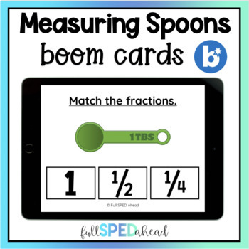 Preview of Cooking Skills in Math Measurement Spoons Fractions Boom™ Cards Activity