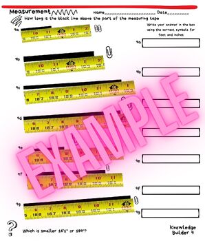 Preview of Measuring Tape Book 2: Math, Reading Fractions, Converting Inches to Feet, CTE